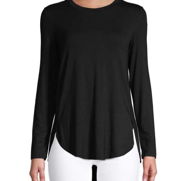 Lord & Taylor Tops - Lord & Taylor black long sleeve round hem top XS